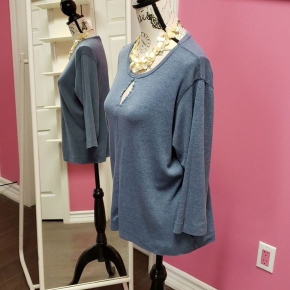 Cherokee 💟 Blue Sweater Blouse Top Size XL - Picture 2 of 6